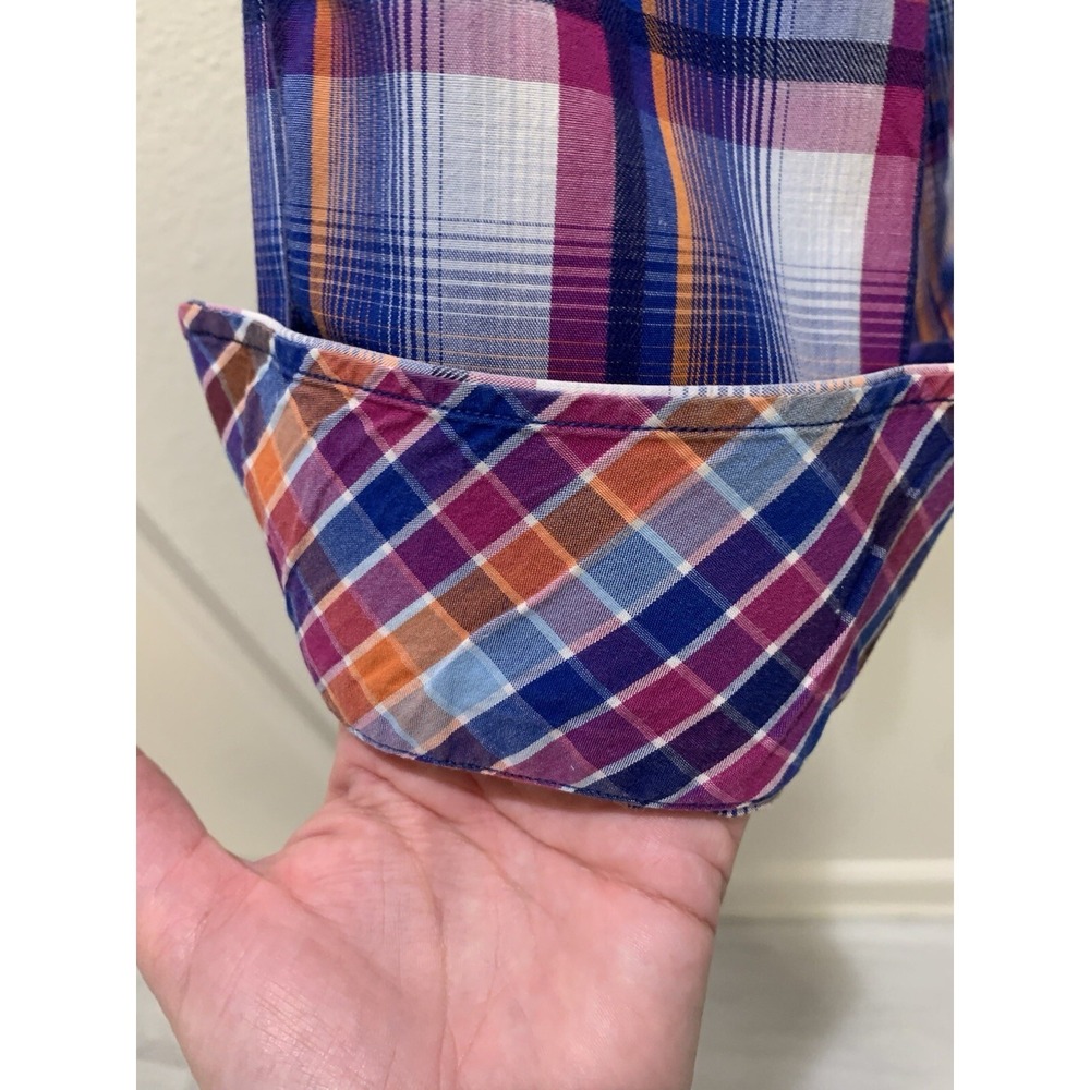 TailorByrd Men's Plaid Button Down Long Sleeve Shirt Flip Cuff XL - Picture 6 of 7